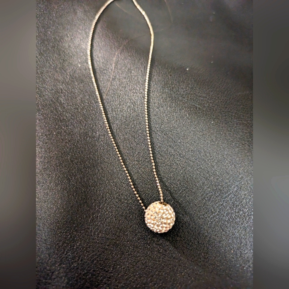 Sterling Silver Necklace with solid sterling silver ball